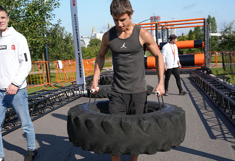 Перенос покрышки  – 20 м.